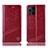 Funda de Cuero Cartera con Soporte Carcasa H05P para Oppo Find X3 Pro 5G Rojo