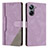 Funda de Cuero Cartera con Soporte Carcasa H05X para Realme 10 Pro 5G Morado