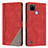 Funda de Cuero Cartera con Soporte Carcasa H05X para Realme C21Y Rojo