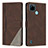 Funda de Cuero Cartera con Soporte Carcasa H05X para Realme C25Y India Marron