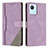 Funda de Cuero Cartera con Soporte Carcasa H05X para Realme C30 Morado