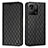 Funda de Cuero Cartera con Soporte Carcasa H05X para Xiaomi Redmi 9 Activ Negro