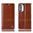 Funda de Cuero Cartera con Soporte Carcasa H06P para Motorola Moto Edge (2022) 5G Marron Claro