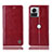 Funda de Cuero Cartera con Soporte Carcasa H06P para Motorola Moto Edge 30 Ultra 5G Rojo