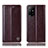 Funda de Cuero Cartera con Soporte Carcasa H06P para Oppo A95 5G Marron