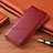 Funda de Cuero Cartera con Soporte Carcasa H06P para Samsung Galaxy Grand 3 G7200 Rojo