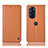 Funda de Cuero Cartera con Soporte Carcasa H07P para Motorola Moto Edge 30 Pro 5G Naranja