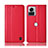 Funda de Cuero Cartera con Soporte Carcasa H07P para Motorola Moto Edge X30 Pro 5G Rojo