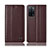 Funda de Cuero Cartera con Soporte Carcasa H07P para Oppo A53s 5G Marron