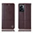 Funda de Cuero Cartera con Soporte Carcasa H07P para Oppo A56S 5G Marron