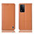 Funda de Cuero Cartera con Soporte Carcasa H07P para Oppo A93s 5G Naranja