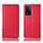 Funda de Cuero Cartera con Soporte Carcasa H07P para Oppo A93s 5G Rojo