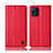 Funda de Cuero Cartera con Soporte Carcasa H07P para Oppo Find X3 Pro 5G Rojo