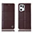 Funda de Cuero Cartera con Soporte Carcasa H07P para Oppo Find X5 5G Marron