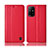 Funda de Cuero Cartera con Soporte Carcasa H07P para Oppo Reno5 Z 5G Rojo