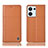 Funda de Cuero Cartera con Soporte Carcasa H07P para Oppo Reno9 5G Naranja