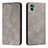 Funda de Cuero Cartera con Soporte Carcasa H07X para Motorola Moto E22S Gris