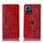 Funda de Cuero Cartera con Soporte Carcasa H08P para Motorola Moto Edge 30 Fusion 5G Rojo