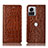 Funda de Cuero Cartera con Soporte Carcasa H08P para Motorola Moto Edge 30 Ultra 5G Marron Claro