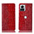 Funda de Cuero Cartera con Soporte Carcasa H08P para Motorola Moto Edge 30 Ultra 5G Rojo