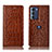 Funda de Cuero Cartera con Soporte Carcasa H08P para Motorola Moto Edge S30 5G Marron Claro