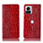 Funda de Cuero Cartera con Soporte Carcasa H08P para Motorola Moto Edge X30 Pro 5G Rojo