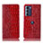 Funda de Cuero Cartera con Soporte Carcasa H08P para Motorola Moto G200 5G Rojo