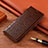 Funda de Cuero Cartera con Soporte Carcasa H08P para Samsung Galaxy S22 Plus 5G Marron