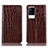 Funda de Cuero Cartera con Soporte Carcasa H08P para Vivo iQOO 8 Pro 5G Marron