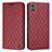 Funda de Cuero Cartera con Soporte Carcasa H09X para Motorola Moto E32 India Rojo