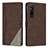 Funda de Cuero Cartera con Soporte Carcasa H09X para Sony Xperia 1 V Marron