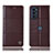 Funda de Cuero Cartera con Soporte Carcasa H10P para Motorola Moto Edge (2022) 5G Marron