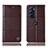 Funda de Cuero Cartera con Soporte Carcasa H10P para Motorola Moto Edge 30 Pro 5G Marron