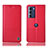 Funda de Cuero Cartera con Soporte Carcasa H10P para Motorola Moto Edge S30 5G Rojo