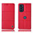 Funda de Cuero Cartera con Soporte Carcasa H10P para Motorola MOTO G52 Rojo