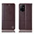 Funda de Cuero Cartera con Soporte Carcasa H10P para Oppo A95 5G Marron