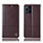 Funda de Cuero Cartera con Soporte Carcasa H10P para Oppo Find X3 5G Marron