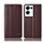 Funda de Cuero Cartera con Soporte Carcasa H10P para Oppo Reno8 Pro+ Plus 5G Marron