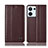 Funda de Cuero Cartera con Soporte Carcasa H10P para Oppo Reno9 Pro 5G Marron