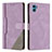 Funda de Cuero Cartera con Soporte Carcasa H10X para Motorola Moto E22S Morado