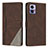 Funda de Cuero Cartera con Soporte Carcasa H10X para Motorola Moto Edge 30 Lite 5G Marron