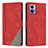 Funda de Cuero Cartera con Soporte Carcasa H10X para Motorola Moto Edge 30 Lite 5G Rojo