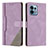 Funda de Cuero Cartera con Soporte Carcasa H10X para Motorola Moto Edge 40 Pro 5G Morado