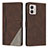 Funda de Cuero Cartera con Soporte Carcasa H10X para Motorola Moto G53 5G Marron