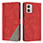 Funda de Cuero Cartera con Soporte Carcasa H10X para Motorola Moto G53 5G Rojo