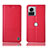 Funda de Cuero Cartera con Soporte Carcasa H11P para Motorola Moto Edge 30 Ultra 5G Rojo