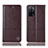 Funda de Cuero Cartera con Soporte Carcasa H11P para Oppo A55 5G Marron