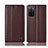 Funda de Cuero Cartera con Soporte Carcasa H11P para Oppo A55S 5G Marron