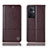 Funda de Cuero Cartera con Soporte Carcasa H11P para Oppo A96 5G Marron