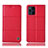 Funda de Cuero Cartera con Soporte Carcasa H11P para Oppo Find X3 Pro 5G Rojo